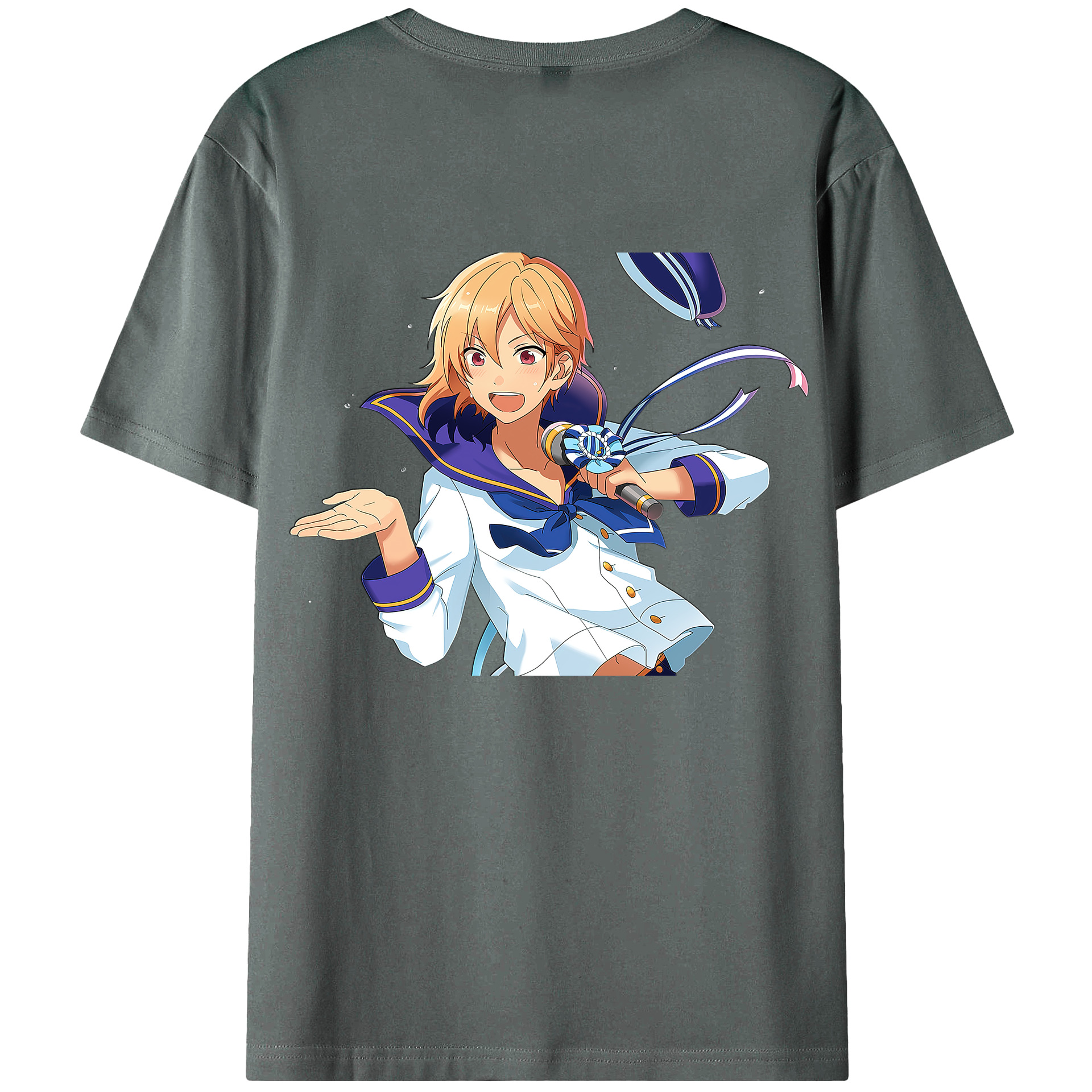 （画像用） あんさんぶるスターズ! Ensemble Stars 綿100％ メンズ半袖Tシャツ（バックプリント） 通気性